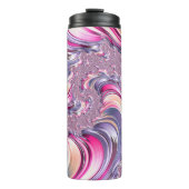 Abstract Roze Paarse Spiral Fractal Thermosbeker (Voorkant)