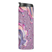 Abstract Roze Paarse Spiral Fractal Thermosbeker (Geroteerd rechts)