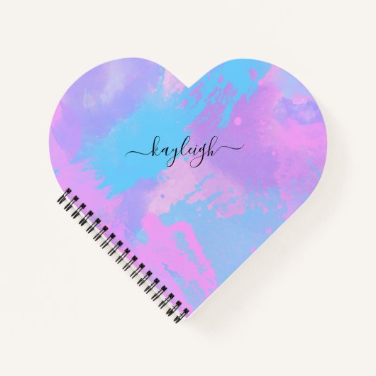 Abstract roze Paarse Turquoise Notitieboek (Voorkant)