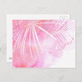 Abstract roze palmvormig ontwerp briefkaart (Voorkant / Achterkant)