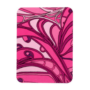 Abstract roze paneelschildering magneet