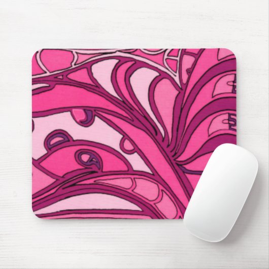 Abstract roze paneelschildering muismat (Met muis)