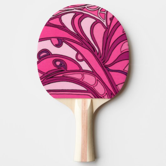 Abstract roze paneelschildering tafeltennisbatje (Voorkant)