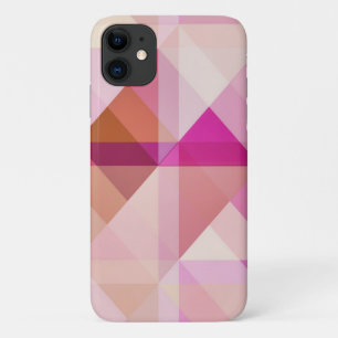 Abstract roze perzik geometrische telefoonhoes iPhone 11 hoesje