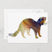 Abstract-roze silhouet briefkaart (Voorkant / Achterkant)