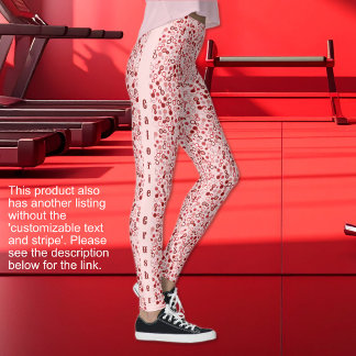Abstract roze tot rode lussen MET tekstoptie Leggings
