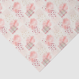 Abstract Roze Vlek & Stippen Tissuepapier