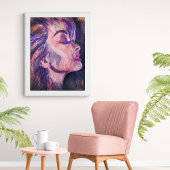 Abstract roze vrouw krabbelen kunst print