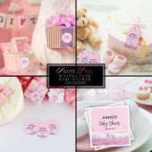 Abstract Roze Waterverf Baby shower Ronde Sticker