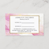 Abstract Roze Waterverf Faux Gold Dust Referral Visitekaartje (Achterkant)