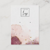 Abstract Roze Waterverf Oorbel Logo Display Visitekaartje (Voorkant)