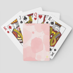 Abstract Roze Waterverfwas Modern Goud Pokerkaarten