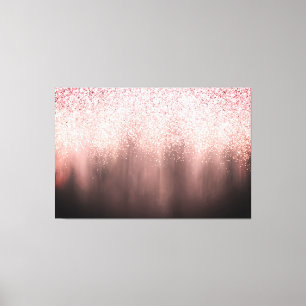 Abstract Roze Zwart Ombre Glitter Schilderij Canvas Afdruk