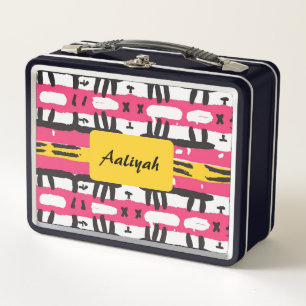 Abstract roze zwart patroon op maat