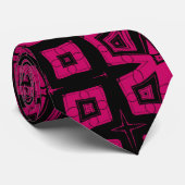 Abstract roze zwart Punk grunge patroon Stropdas (Opgerold)