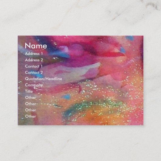 ABSTRACT RUBY, helderrood, roze Visitekaartje (Voorkant)