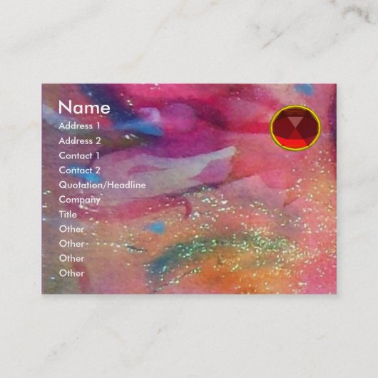 ABSTRACT RUBY, helderrood, roze Visitekaartje (Voorkant)