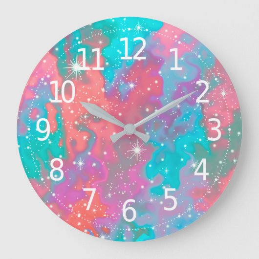 Abstract ruimtevaartuig | Wandklok Grote Klok (Voorkant)