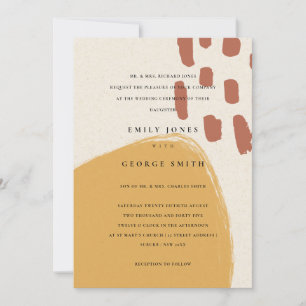 ABSTRACT RUST ORANJE KRAFT SCANDI WEDDING INVITE BEDANKKAART