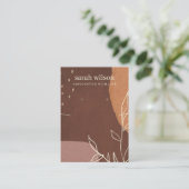 Abstract Rust Oranje Leaf Ketting Earning Display Visitekaartje (Staand voorkant)