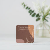 Abstract Rust Oranje Leafy Foliage Earning Display Vierkante Visitekaartje (Staand voorkant)