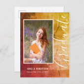 Abstract Rustic Country Photo Afstuderen Uitnodiging Briefkaart (Voorkant / Achterkant)