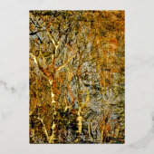Abstract rustiek bos w gouden folie hoogtepunten. folie feestdagenkaart (Voorkant)