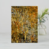 Abstract rustiek bos w gouden folie hoogtepunten. folie feestdagenkaart (Staand Voorkant)