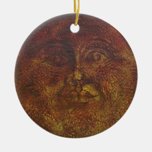 Abstract Rusty Brown Face van het Sun Ornament (Voorkant)