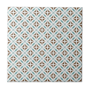 Abstract Safari Geometric Pattern Turquoise Tegeltje