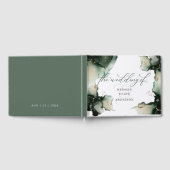 Abstract Sage Green Waterverf Guest Book Gastenboek (Volledig)