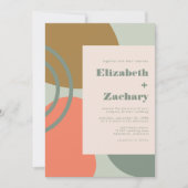 Abstract Sage Green Wedding Invitation (Devant)