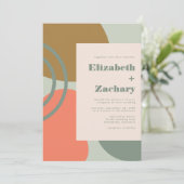 Abstract Sage Green Wedding Invitation (Debout devant)