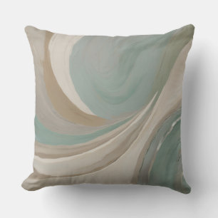 Abstract Salie Lichtblauw Taan Kleur Modern Print Kussen
