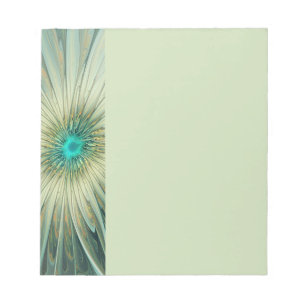 Abstract Saliegroene Fantasie Bloem Fractale Kunst Notitieblok