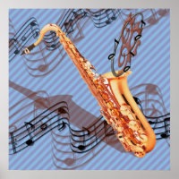 Abstract saxofone-Poster