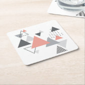 Abstract Scandinavisch geometrisch ontwerp Vierkante Kartonnen Onderzetter (Schuin)