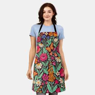 Abstract Scandinavische Wilde Bloemen Schort