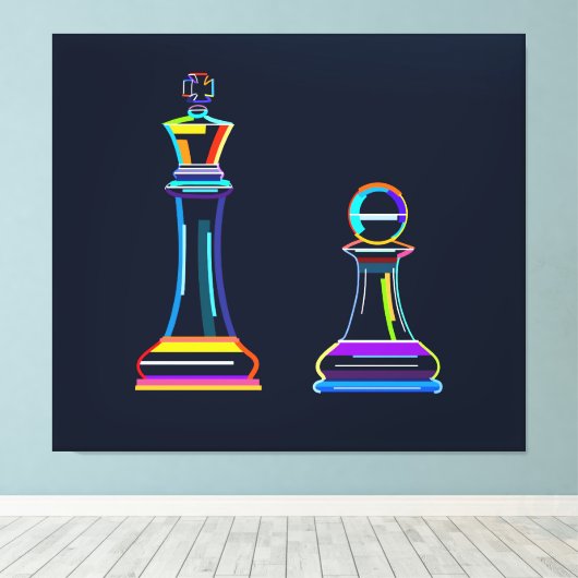 Abstract schaken canvas afdruk (Insitu (Houten vloer))