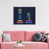 Abstract schaken canvas afdruk (Insitu (Woonkamer))
