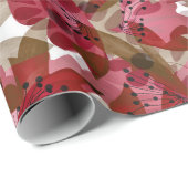 Abstract schattig mooi rood bloemen bloemontwerp cadeaupapier (Rol Hoek)