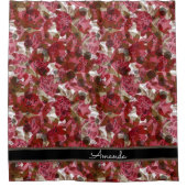 Abstract schattig mooi rood bloemen bloemontwerp douchegordijn (Voorkant)