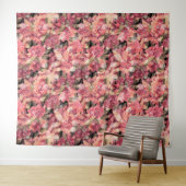 Abstract schattig mooi roze bloemen bloemontwerp wandkleed (In Situ (horizontaal))