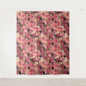 Abstract schattig mooi roze bloemen bloemontwerp wandkleed (Voorkant)