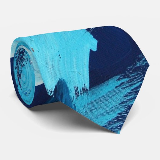 Abstract schilderen 68-Ocean Tide Stropdas (Opgerold)