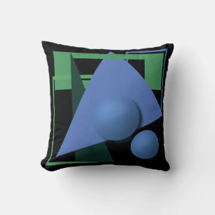 abstract schilderen, abstractie, groen en zwart kussen