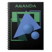 abstract schilderen, abstractie, groen en zwart notitieboek (Voorkant)