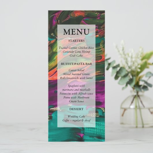 Abstract schilderen Acryl Menu Kaart (Staand voorkant)