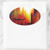 Abstract schilderen door Hizli Ovale Sticker (Tas)