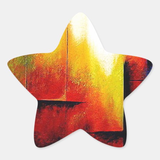 Abstract schilderen door Hizli Ster Sticker (Voorkant)